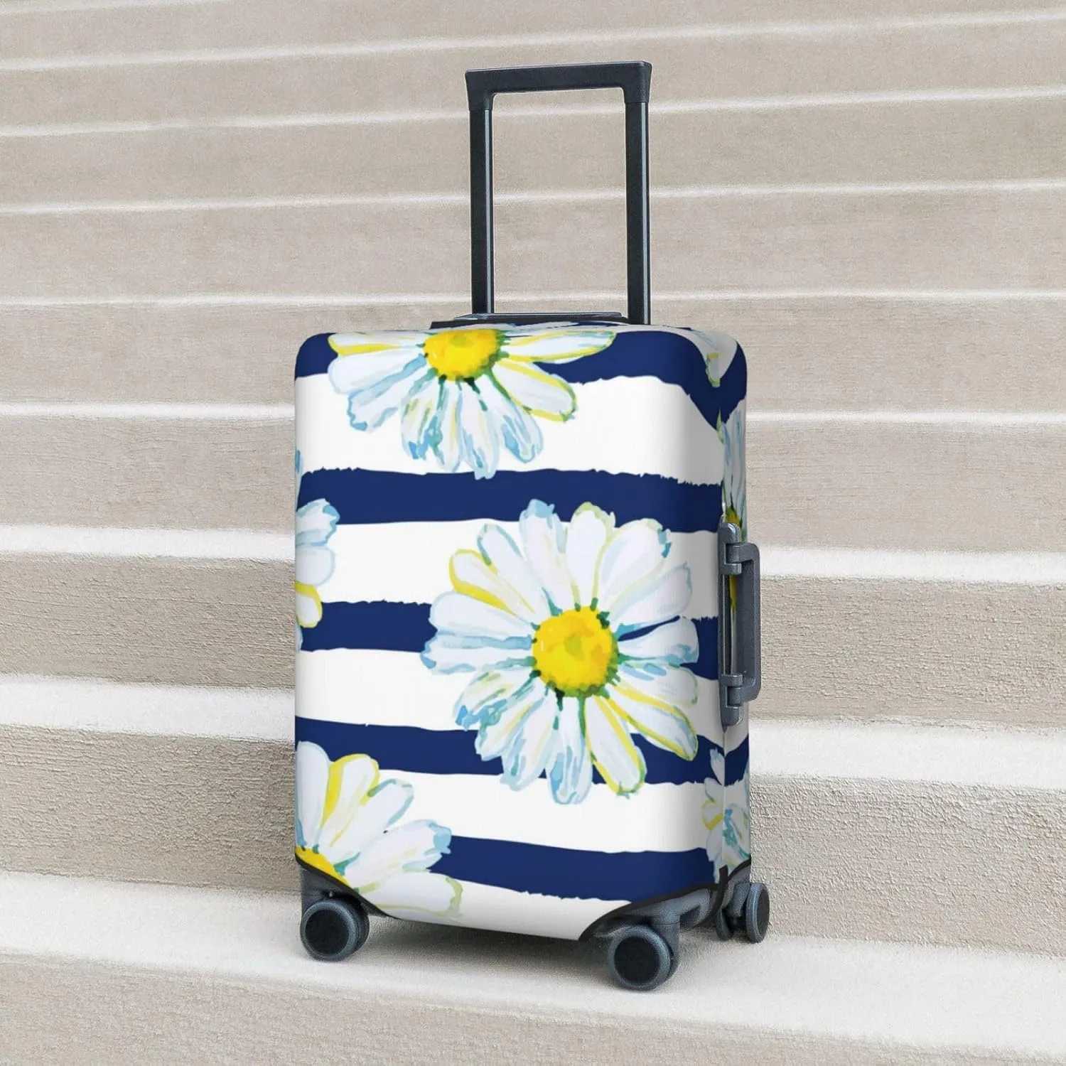 Daisy Striped Nautical Luggage Cover,Washable Suitcase Covers Fashion Luggage Covers,Anti-Scratch Suitcase Protector Cover