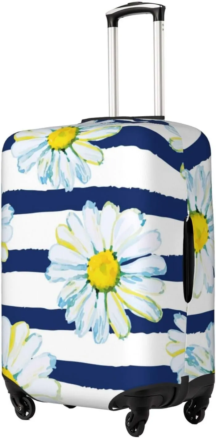 Daisy Striped Nautical Luggage Cover,Washable Suitcase Covers Fashion Luggage Covers,Anti-Scratch Suitcase Protector Cover