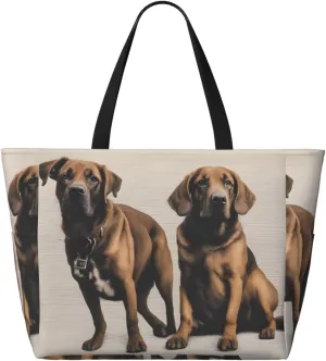 Dogs Beach Travel Bag - Foldable Spacious Large Capacity Beach Bag Tote Bag With Zipper