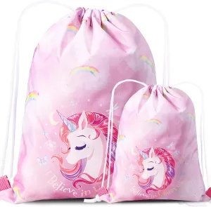 Drawstring Backpack for Girls Pink Drawstring Gym Bag Waterproof Draw String back Bag for Sports Dance Swimming Beach Travel Birthday Gift