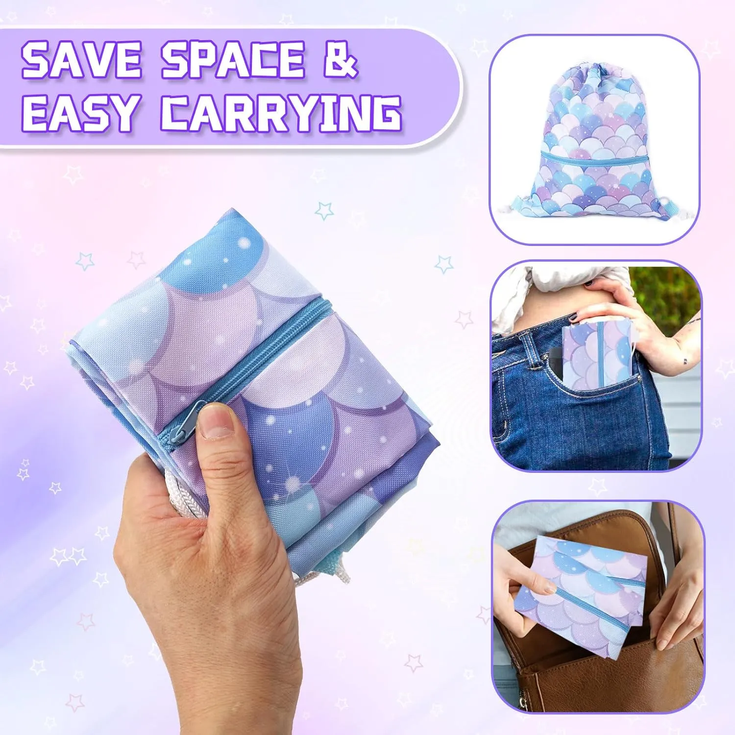 Drawstring Backpack Girls Drawstring Gym Bag Waterproof Cinch Bags Beach Bag for Gym Sports with Zipper Pocket