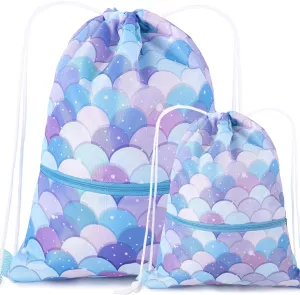 Drawstring Backpack Girls Drawstring Gym Bag Waterproof Cinch Bags Beach Bag for Gym Sports with Zipper Pocket