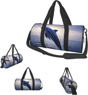 Duffle Bags Elegant dolphin Gym Bag for Men Women Waterproof Travel Duffle Bags Convertible Carry on Garment Bag for Travel Sports