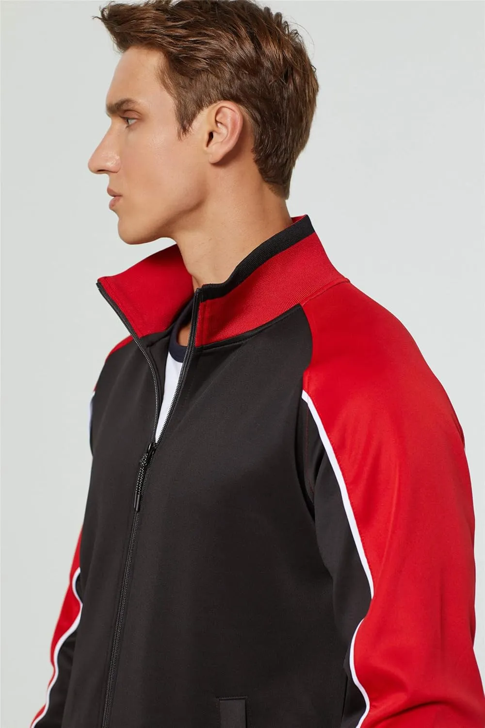 DUOFIER Men Tracksuit Set Full-Zip Sweatshirt Jogger Sweatpants Warm Sports Suit Gym Training Wear