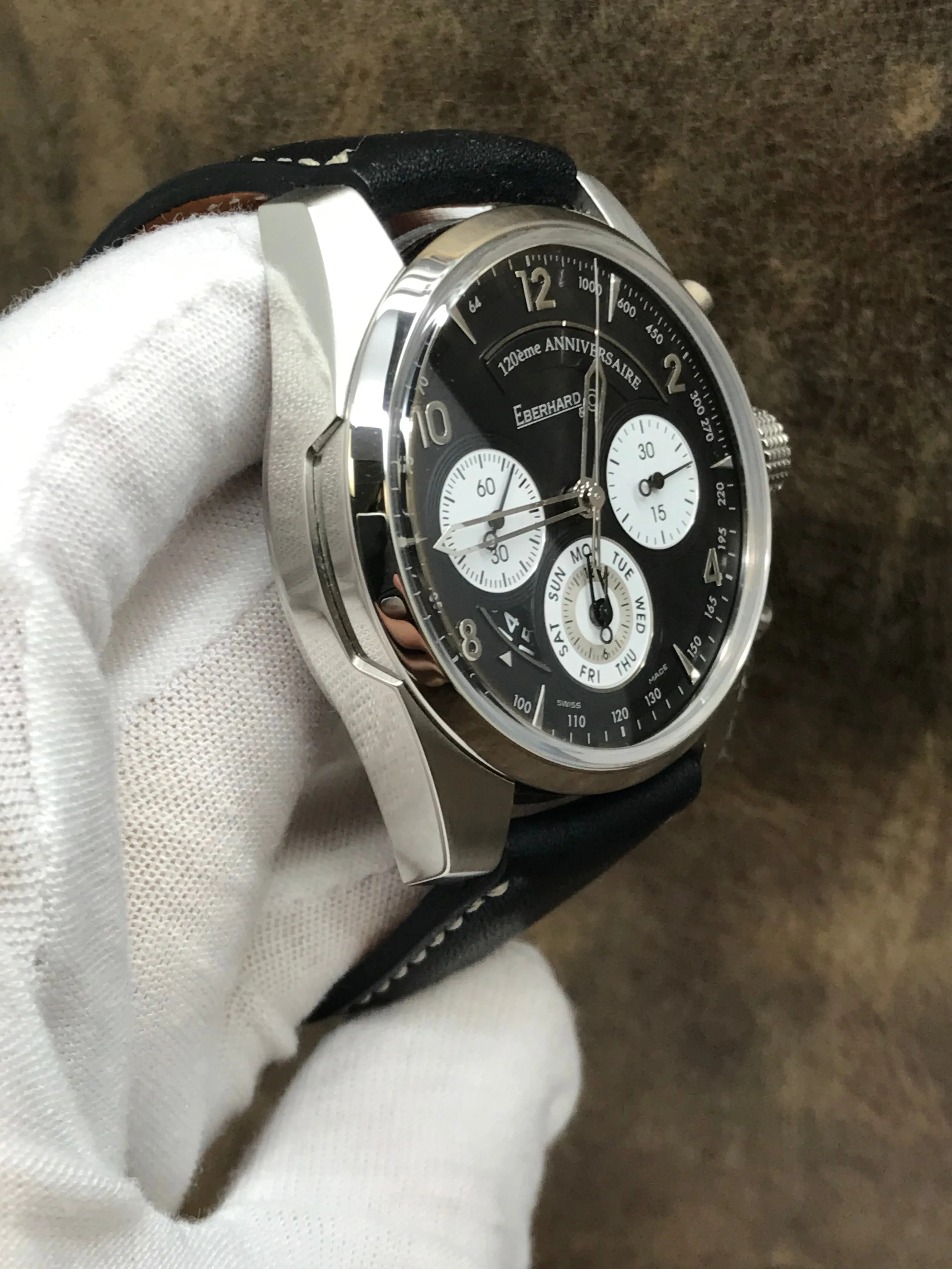 Eberhard Chronographe 120Ème Anniversaire 31120 Black Dial Automatic Men's Watch