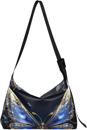 Elegant Butterfly Crossbody Bag Hobo Handbag Purse Fashion PU Leather Shoulder Bags for Women