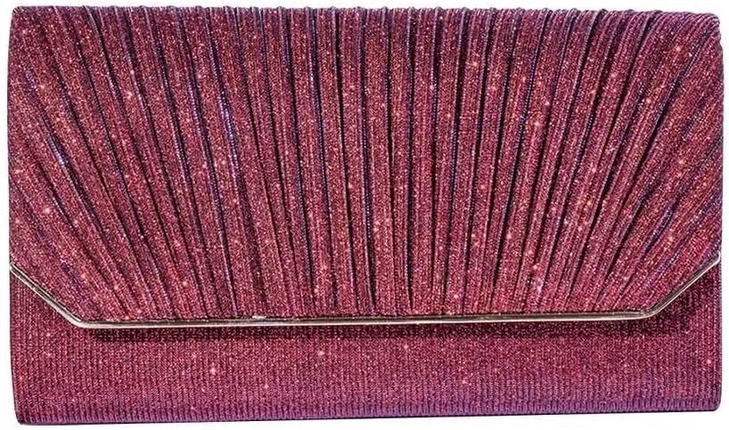 Elegant Crossbody Shoulder Bag Women Clutch Shiny Sequins Evening Glitter Handbag with Long Bridal Wedding Purse