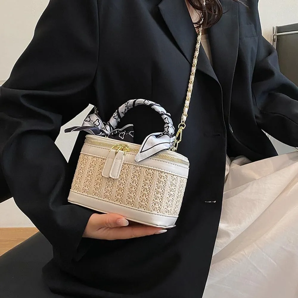Elegant Designer Leather Evening Clutch Handbag with Gold Chain Shoulder & Crossbody Strap for Women