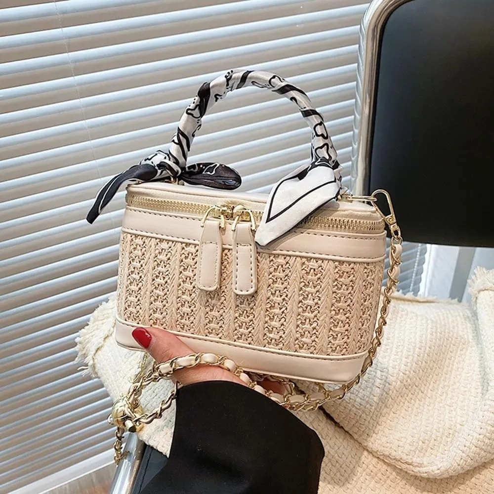 Elegant Designer Leather Evening Clutch Handbag with Gold Chain Shoulder & Crossbody Strap for Women