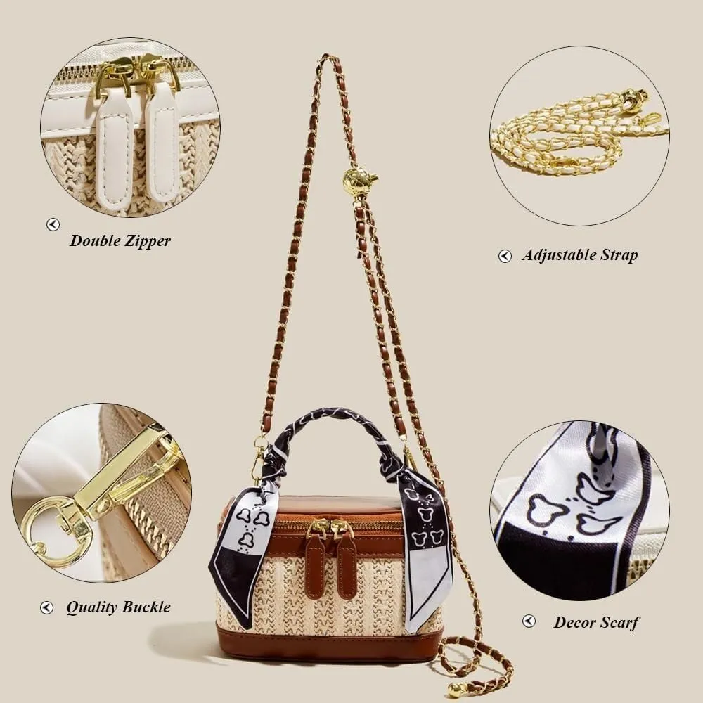 Elegant Designer Leather Evening Clutch Handbag with Gold Chain Shoulder & Crossbody Strap for Women