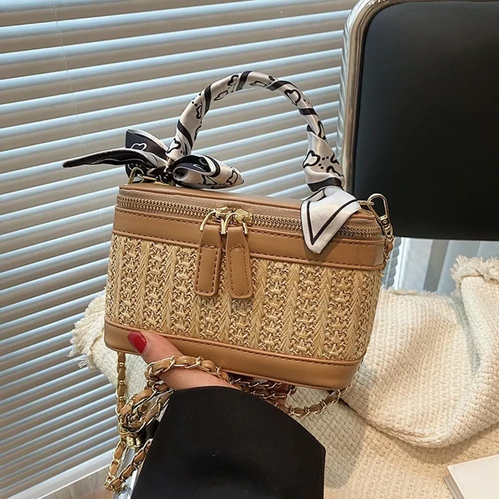 Elegant Designer Leather Evening Clutch Handbag with Gold Chain Shoulder & Crossbody Strap for Women