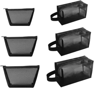 Elegant Mesh Cosmetic Bag Large Capacity Toiletry Bag Organizer Ideal for Travel and Home Use
