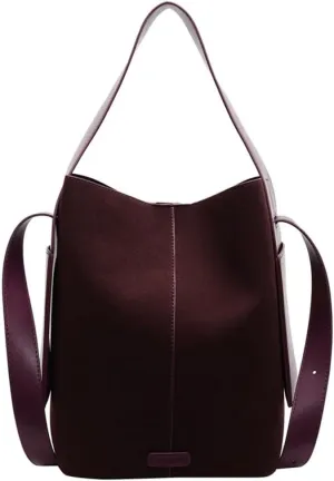 Elegant PU Crossbody Bag for Women Spacious Shoulder Bags Work Handbag Fashion Bucket Bags for Travel or Daily Use