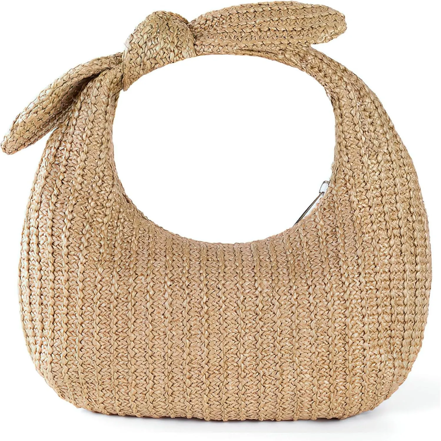 Elegant Woven Handbag Bow Decor Straw Bag Large Capacity Tote for Women Perfect for Beach and Travel