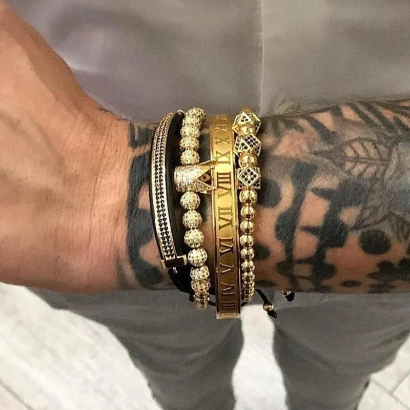 Empire Bracelet Set with Roman Bangle