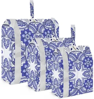Ethnic Style Mandala Packing Cubes Set of 3, Lightweight Travel Luggage Organizers Foldable Bags for Easy Packing and Organization