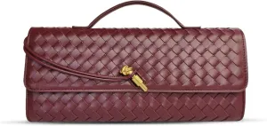 Evening Clutch Purses for Women Formal Handmade Woven Shoulder Handbag Fashion Leather Crossbody Bags for Women