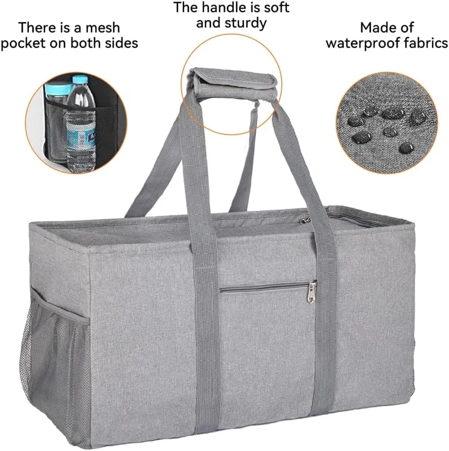 Extra Large Utility Tote Bag,Reusable Shopping Bags with Handles - Waterproof,Foldable,and Spacious