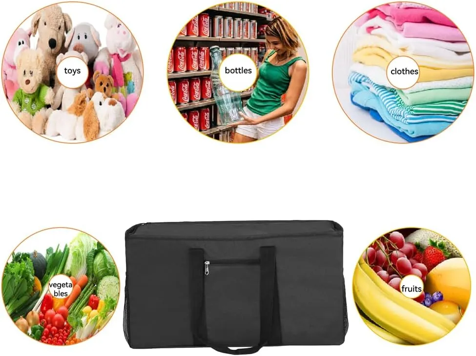 Extra Large Utility Tote Bag,Reusable Shopping Bags with Handles - Waterproof,Foldable,and Spacious