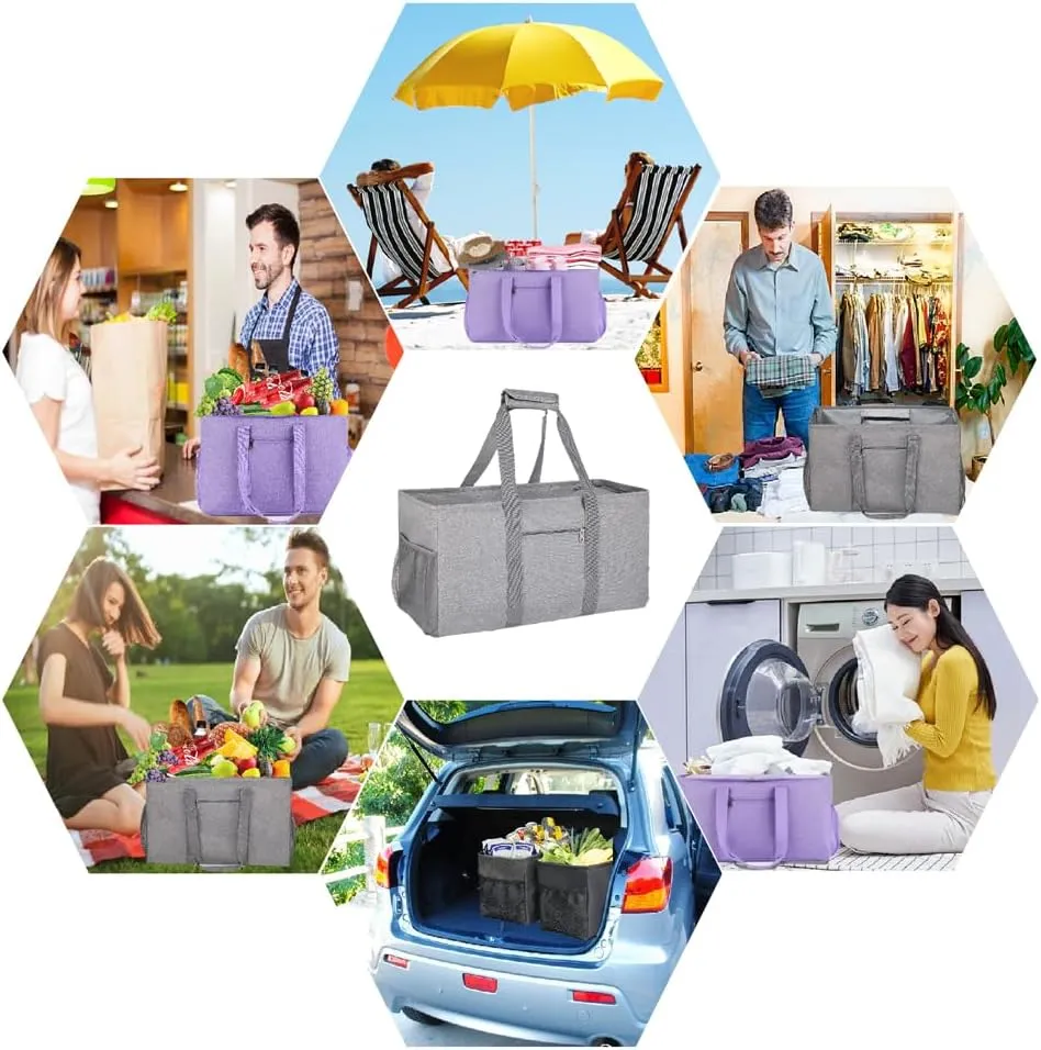 Extra Large Utility Tote Bag,Reusable Shopping Bags with Handles - Waterproof,Foldable,and Spacious