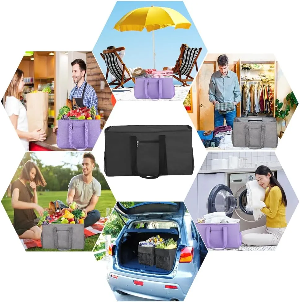 Extra Large Utility Tote Bag,Reusable Shopping Bags with Handles - Waterproof,Foldable,and Spacious