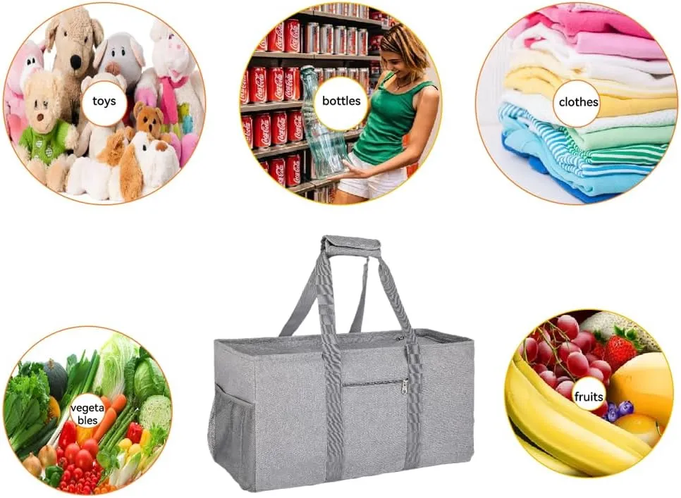 Extra Large Utility Tote Bag,Reusable Shopping Bags with Handles - Waterproof,Foldable,and Spacious