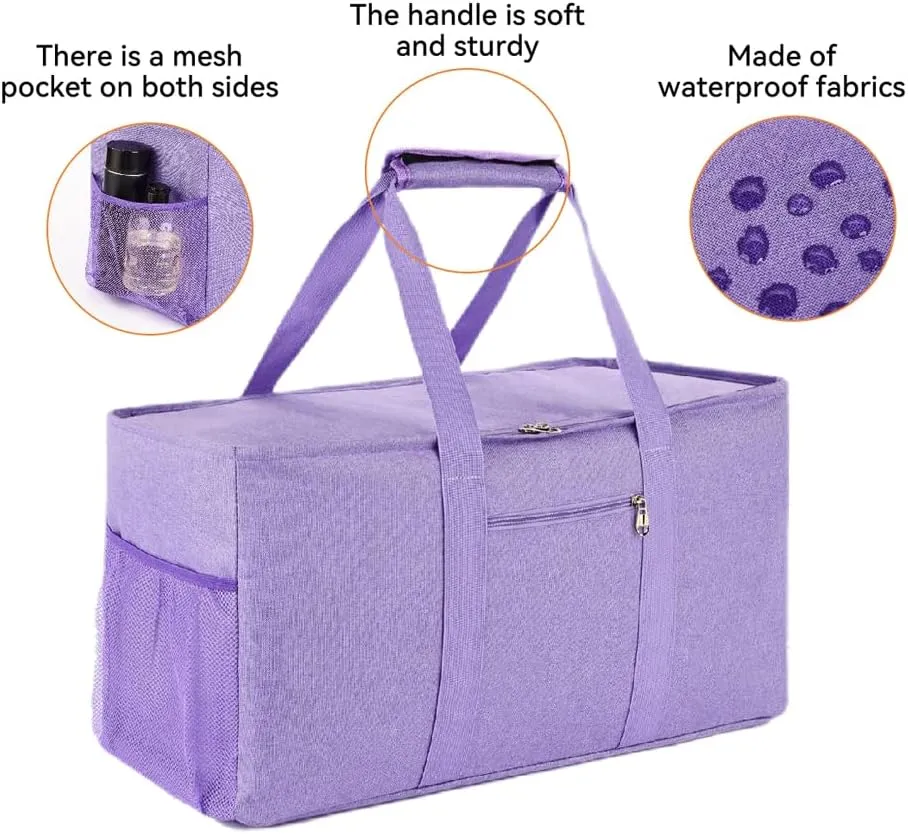 Extra Large Utility Tote Bag,Reusable Shopping Bags with Handles - Waterproof,Foldable,and Spacious