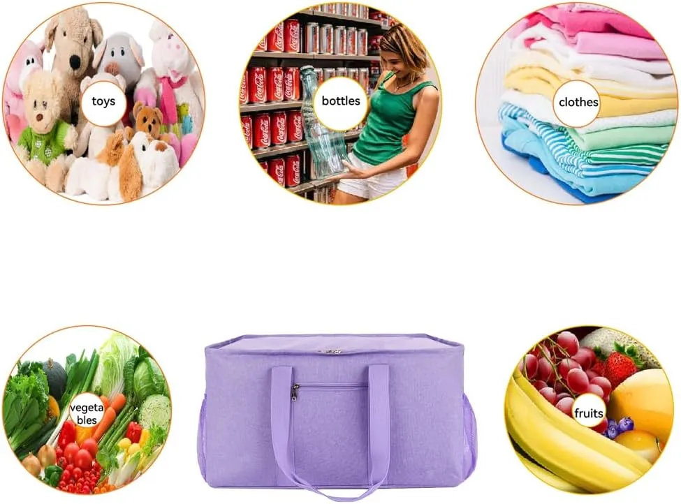 Extra Large Utility Tote Bag,Reusable Shopping Bags with Handles - Waterproof,Foldable,and Spacious