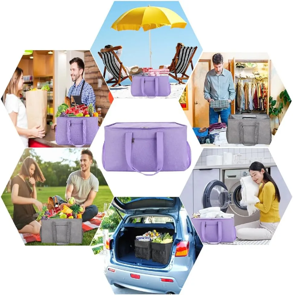 Extra Large Utility Tote Bag,Reusable Shopping Bags with Handles - Waterproof,Foldable,and Spacious