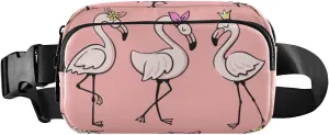 Fanny Pack Crossbody Bags for Women Men Pink Glamorous Flamingos Belt Bag Waterproof Fashion Waist Packs Unisex with Adjustable Strap for Running Workout Travel Hiking Cycling