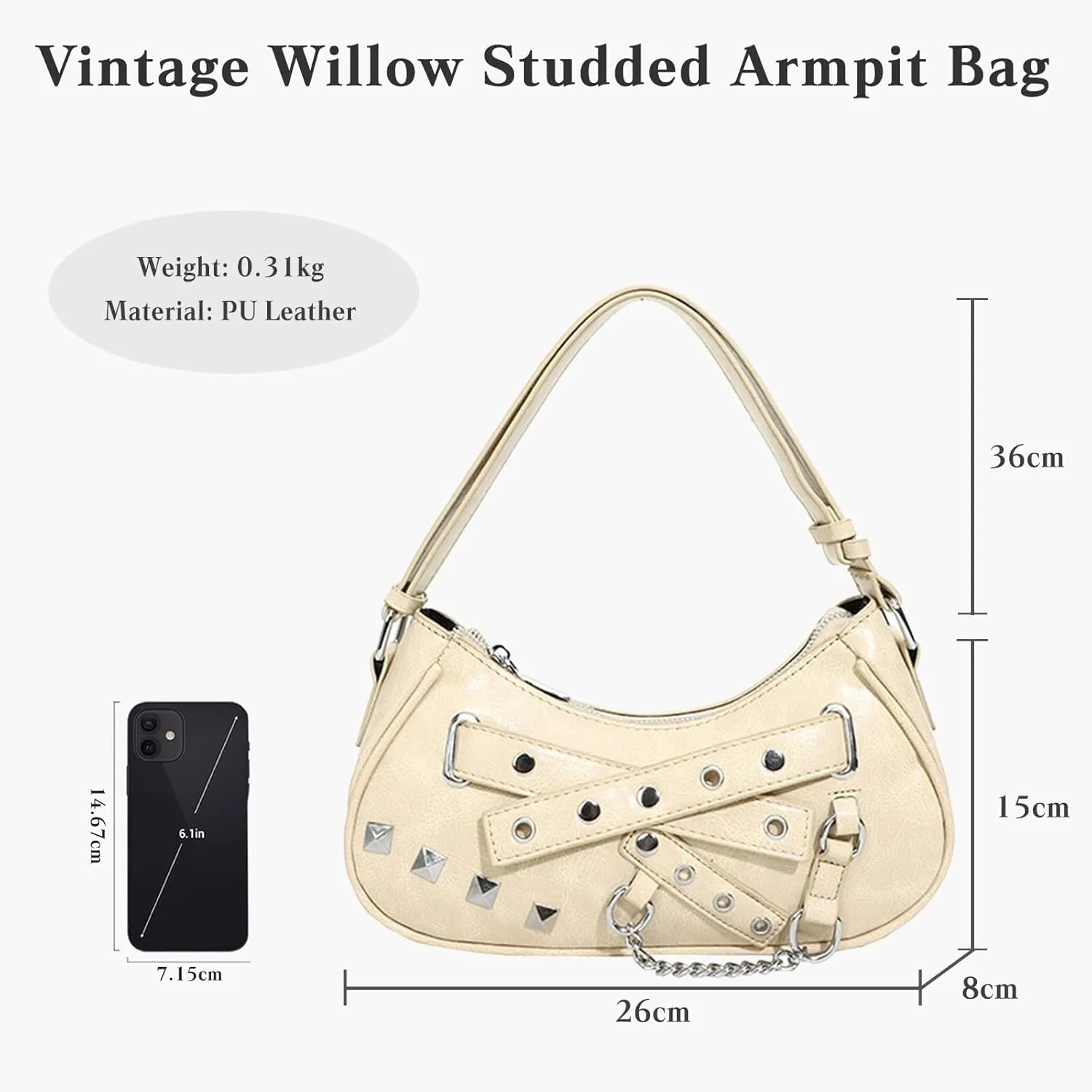 Fashion Hobo Elegant Women Handbag PU Leather Waterproof Shoulder Medium Capacity Top Handle Ladies Tote