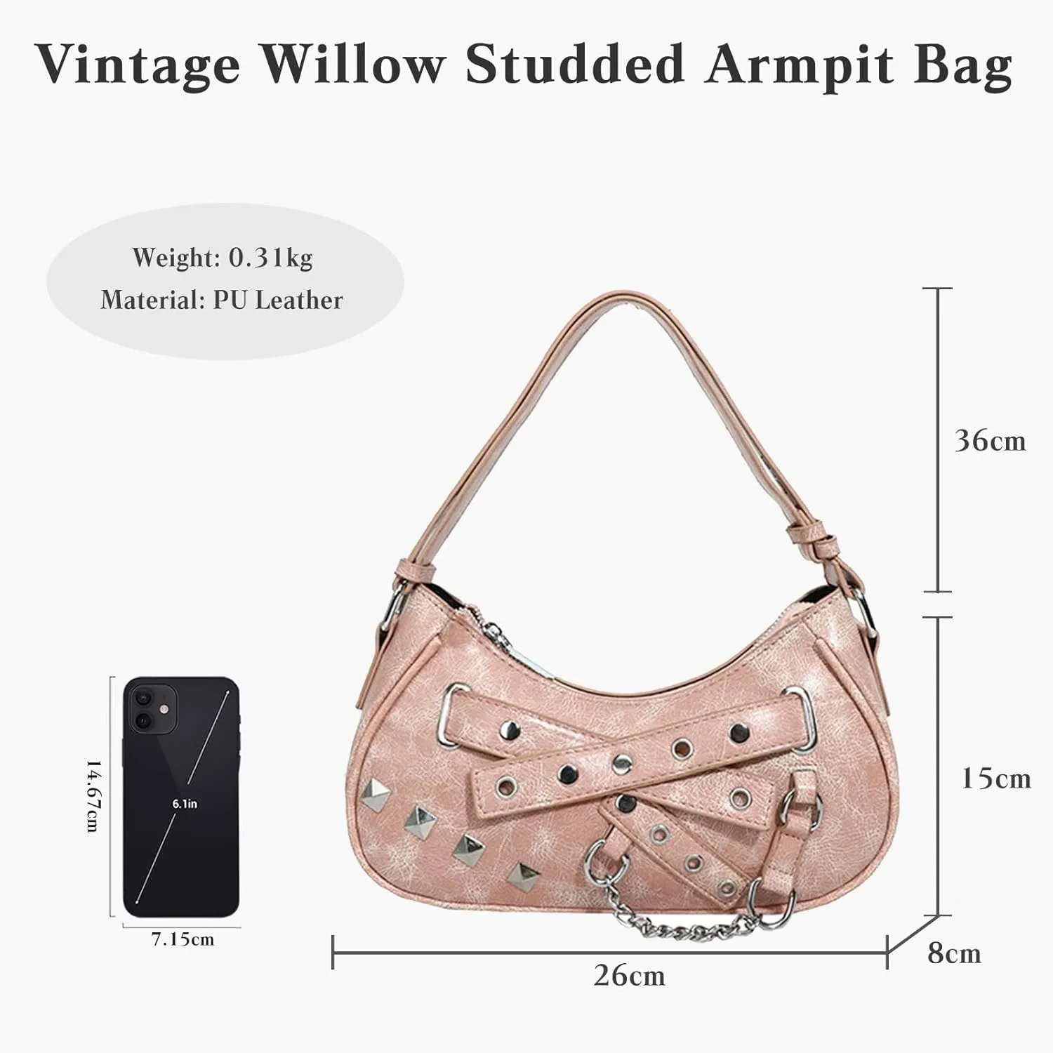 Fashion Hobo Elegant Women Handbag PU Leather Waterproof Shoulder Medium Capacity Top Handle Ladies Tote