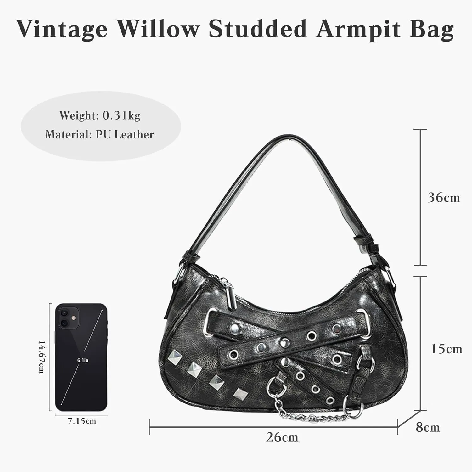 Fashion Hobo Elegant Women Handbag PU Leather Waterproof Shoulder Medium Capacity Top Handle Ladies Tote