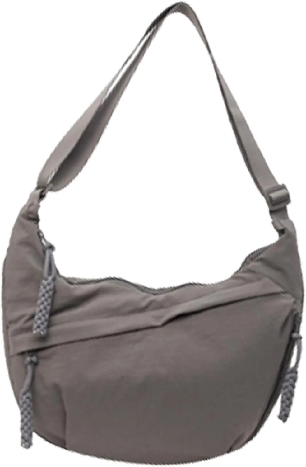 Fashion Plain Color Nylon Crossbody Bag For Women, Slouchy Dumpling and Multi-Pocket Sling Bag, Limorence Roomy Hobo Bags