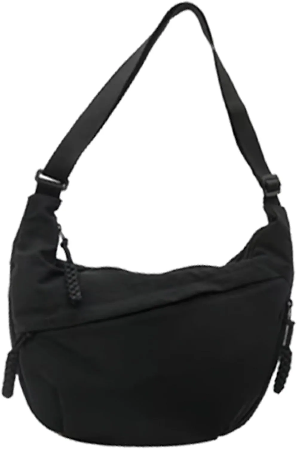 Fashion Plain Color Nylon Crossbody Bag For Women, Slouchy Dumpling and Multi-Pocket Sling Bag, Limorence Roomy Hobo Bags