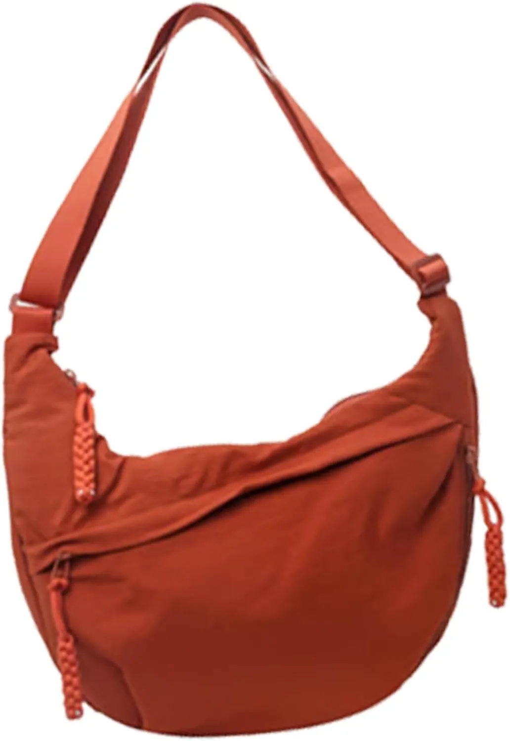 Fashion Plain Color Nylon Crossbody Bag For Women, Slouchy Dumpling and Multi-Pocket Sling Bag, Limorence Roomy Hobo Bags