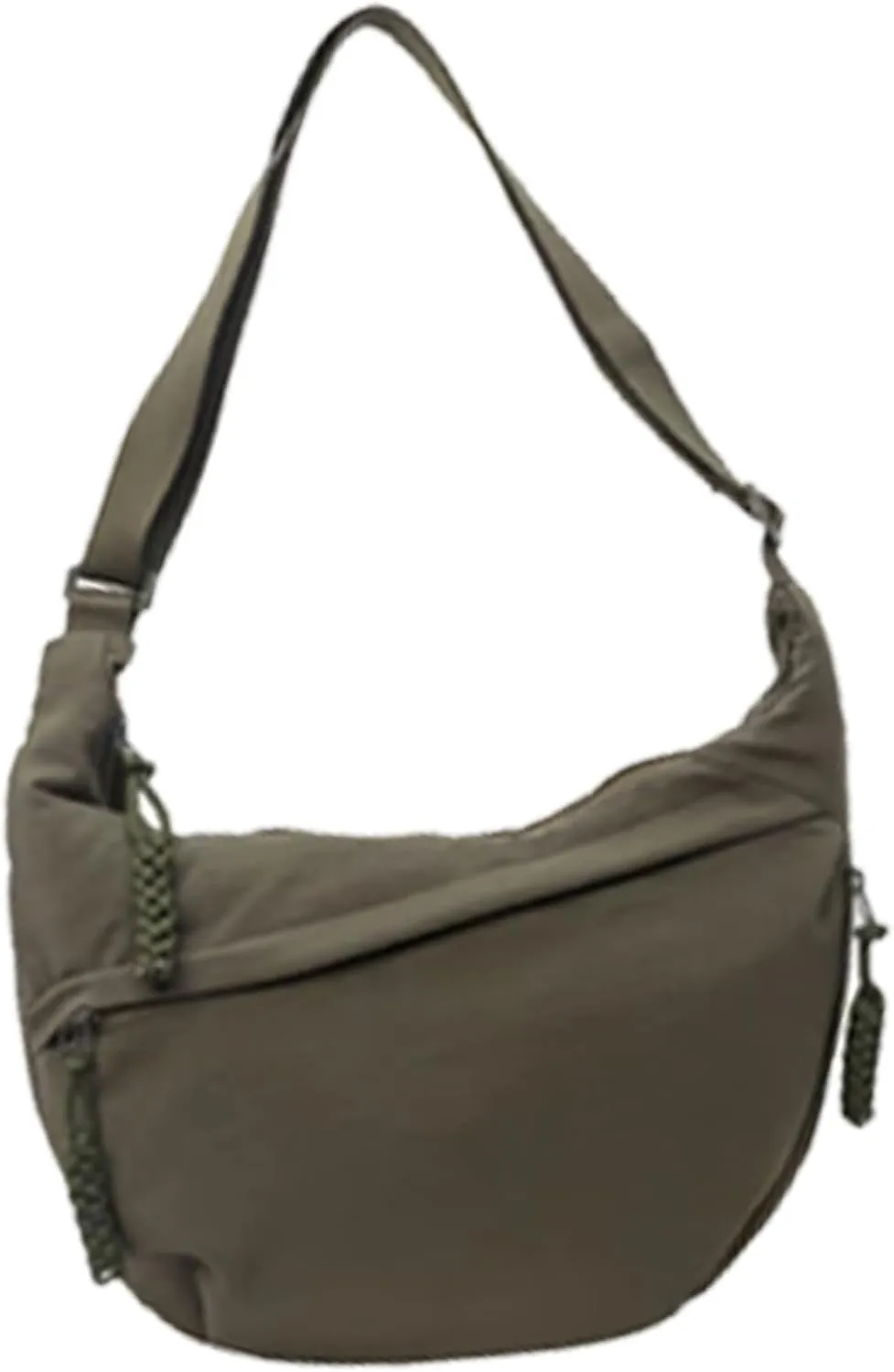 Fashion Plain Color Nylon Crossbody Bag For Women, Slouchy Dumpling and Multi-Pocket Sling Bag, Limorence Roomy Hobo Bags