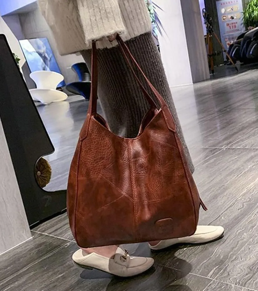 Fashion Soft Vegan Leather Hobo Shoulder & Lightweight Tote Handbags and Purses for Women's Daily Use