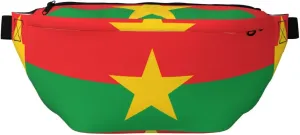 Flag Of Burkina Faso Stylish Crossbody Waist Pack - Versatile And Compact Travel Pouch For Hands-Free Storage, Black, PBYB-12185A