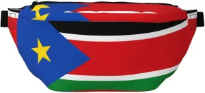 Flag Of South Sudan Stylish Crossbody Waist Pack - Versatile And Compact Travel Pouch For Hands-Free Storage, Black, PBYB-12185A