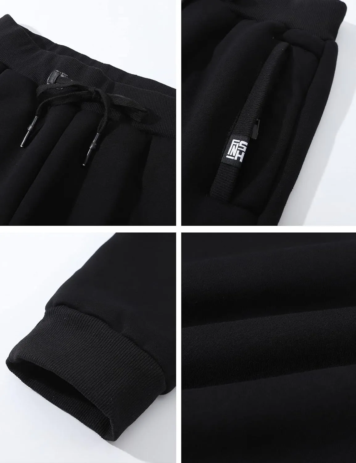 Flygo Men's Winter Warm Fleece Jogger Pants Sherpa Lined Sweatpants Active Track Pants