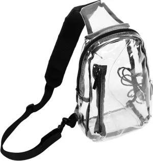 FRCOLOR Clear Crossbody Bag for Travel Sling Bag with Versatile Wear Options Fashionable Transparent Design for Sports Casual Use present for Friends