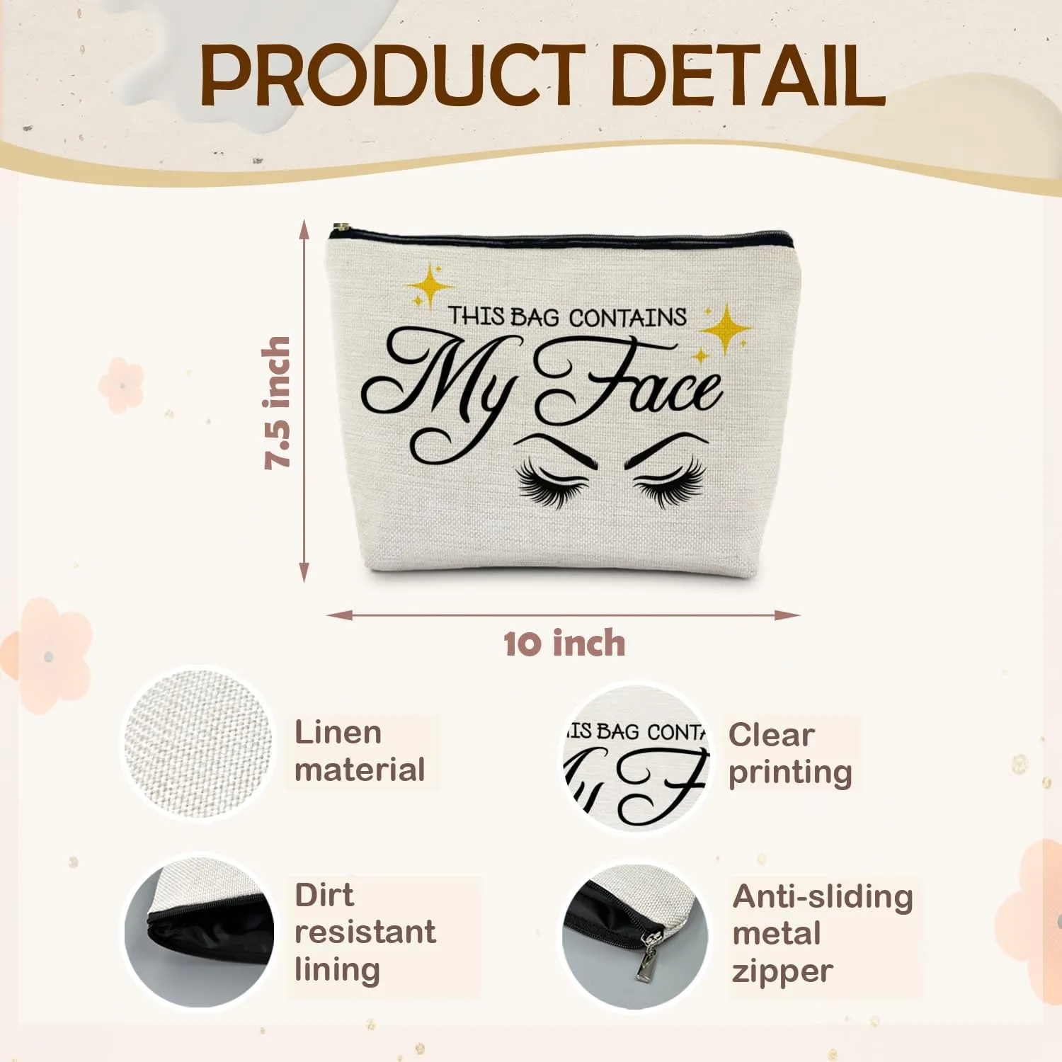 Funny Makeup Bag, Makeup Cosmetic Bags for Women, Beauty Bag, Aesthetic Makeup Bag, Makeup Pouch, Cosmetic Travel Bag, This Bag Contains My Face Makeup Bag