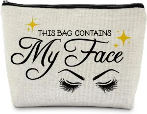 Funny Makeup Bag, Makeup Cosmetic Bags for Women, Beauty Bag, Aesthetic Makeup Bag, Makeup Pouch, Cosmetic Travel Bag, This Bag Contains My Face Makeup Bag