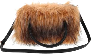 Fuzzy Plush Tote Bag for Women Lightweight Shopping Handbag with Large Capacity Versatile Underarm Design Elegant Fluffy Surface for Casual and Holiday Use