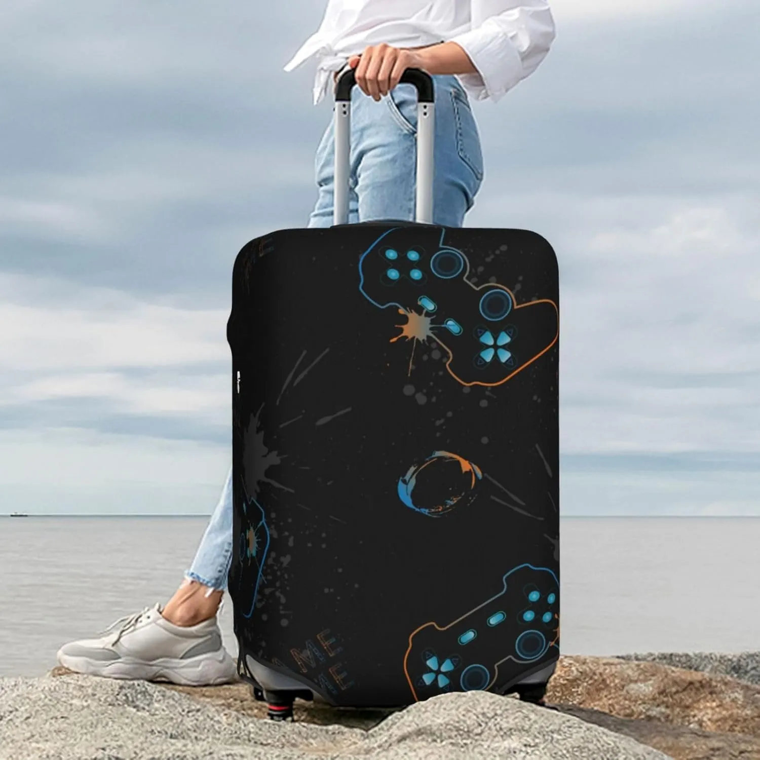 Game Time Luggage Cover,Washable Suitcase Covers Fashion Luggage Covers,Anti-Scratch Suitcase Protector Cover