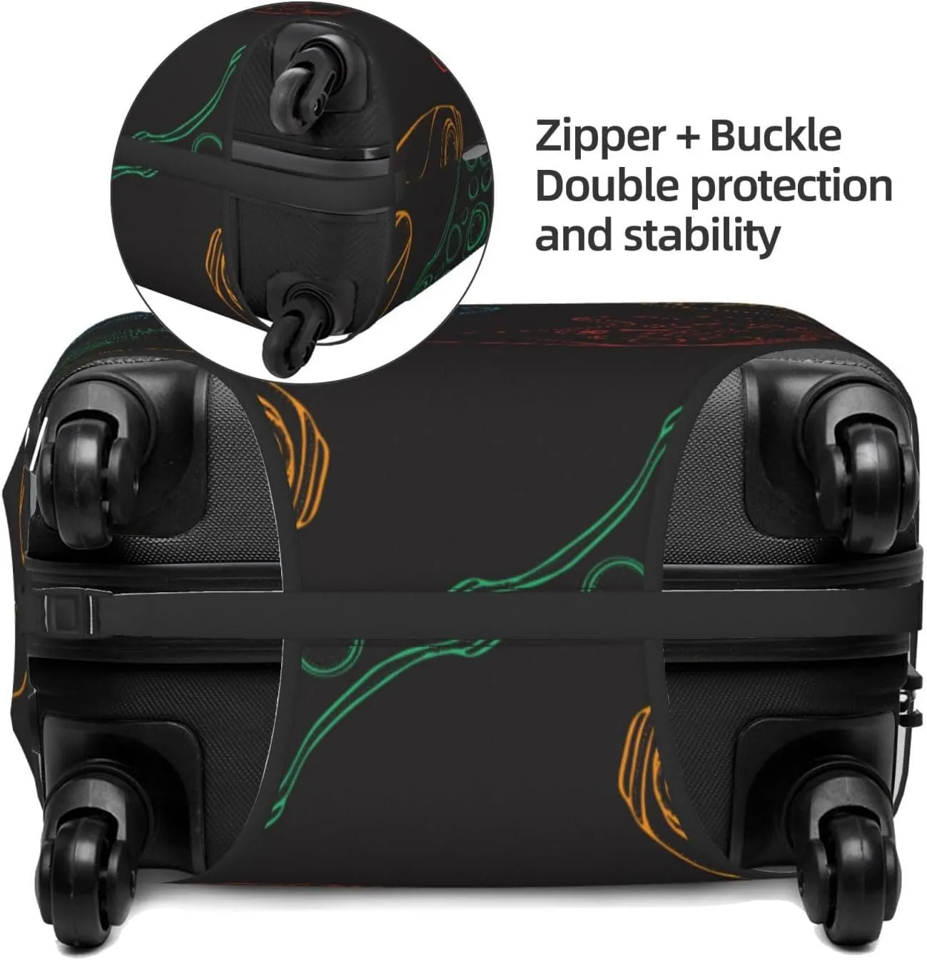 Gamepad Joystick Game Luggage Cover,Washable Suitcase Covers Fashion Luggage Covers,Anti-Scratch Suitcase Protector Cover