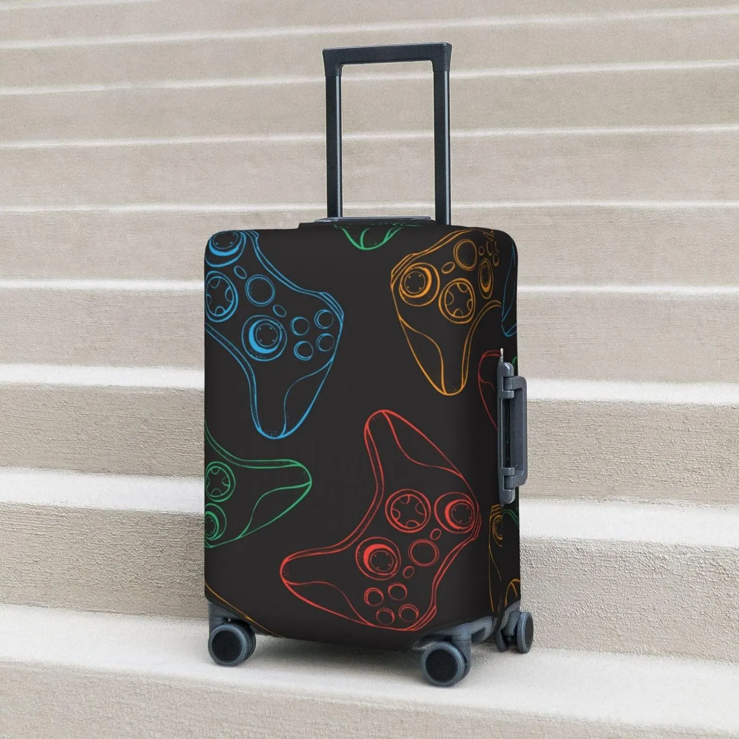 Gamepad Joystick Game Luggage Cover,Washable Suitcase Covers Fashion Luggage Covers,Anti-Scratch Suitcase Protector Cover