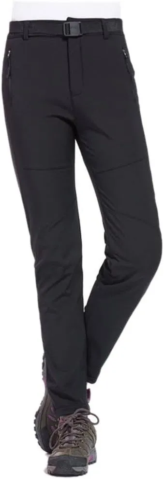 Geval Fleece Lined Hiking Pants Women Waterproof Snow Snowboard Pants Outdoor Insulated Softshell Cargo Fishing Golf Ski Pant