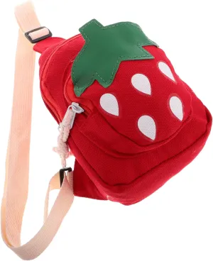 Girls Crossbody Bag Strawberry Tote Bag for Boys and Girls Lightweight and Roomy Canvas Purse for School
